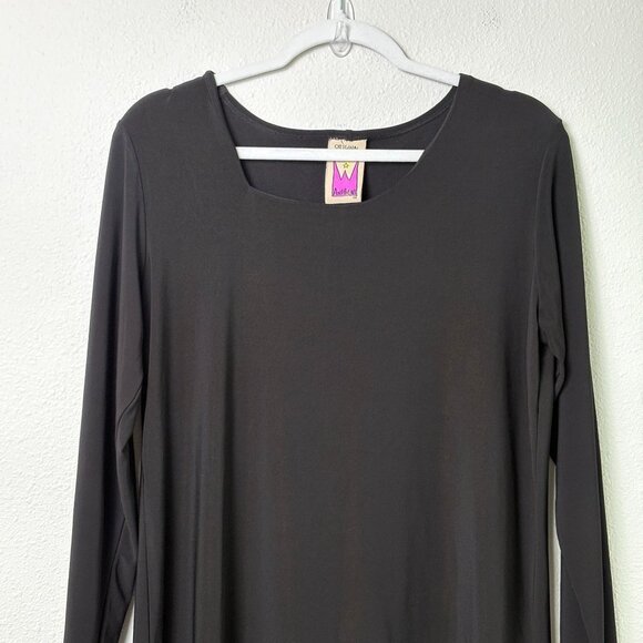 Original Anthony Tunic Top Size S Black Long Sleeve Asymmetric Stretch - Picture 2 of 13
